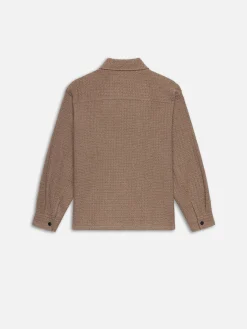 FRAME Textured Shirt Jacket in Light Brown