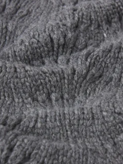 Women FRAME Textured Stitch Cardigan in Dark Gris Heather