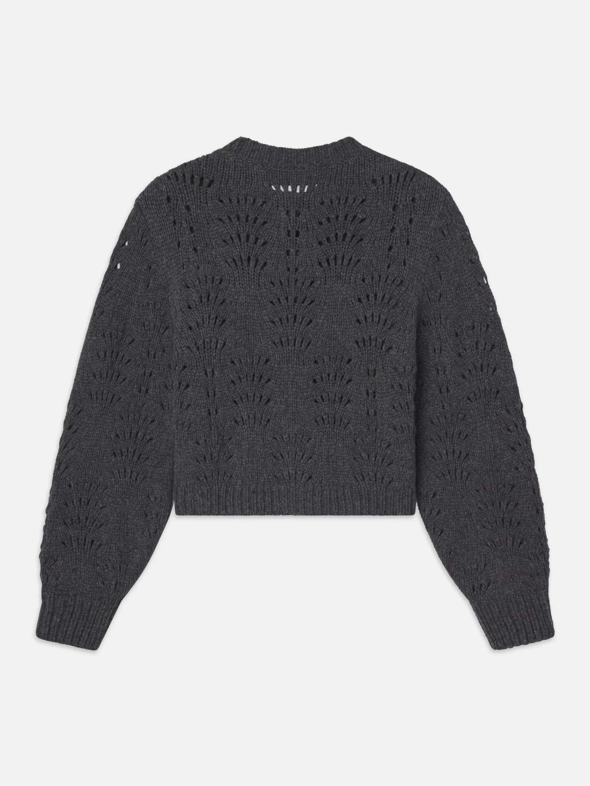 Women FRAME Textured Stitch Cardigan in Dark Gris Heather