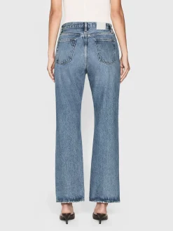 Women FRAME The Atelier Champagne Jean in Gold Embellished