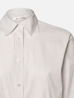 Women FRAME The Borrowed Shirt in White Multi