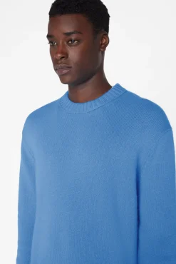 FRAME The Cashmere Crewneck Sweater in Bright Blue