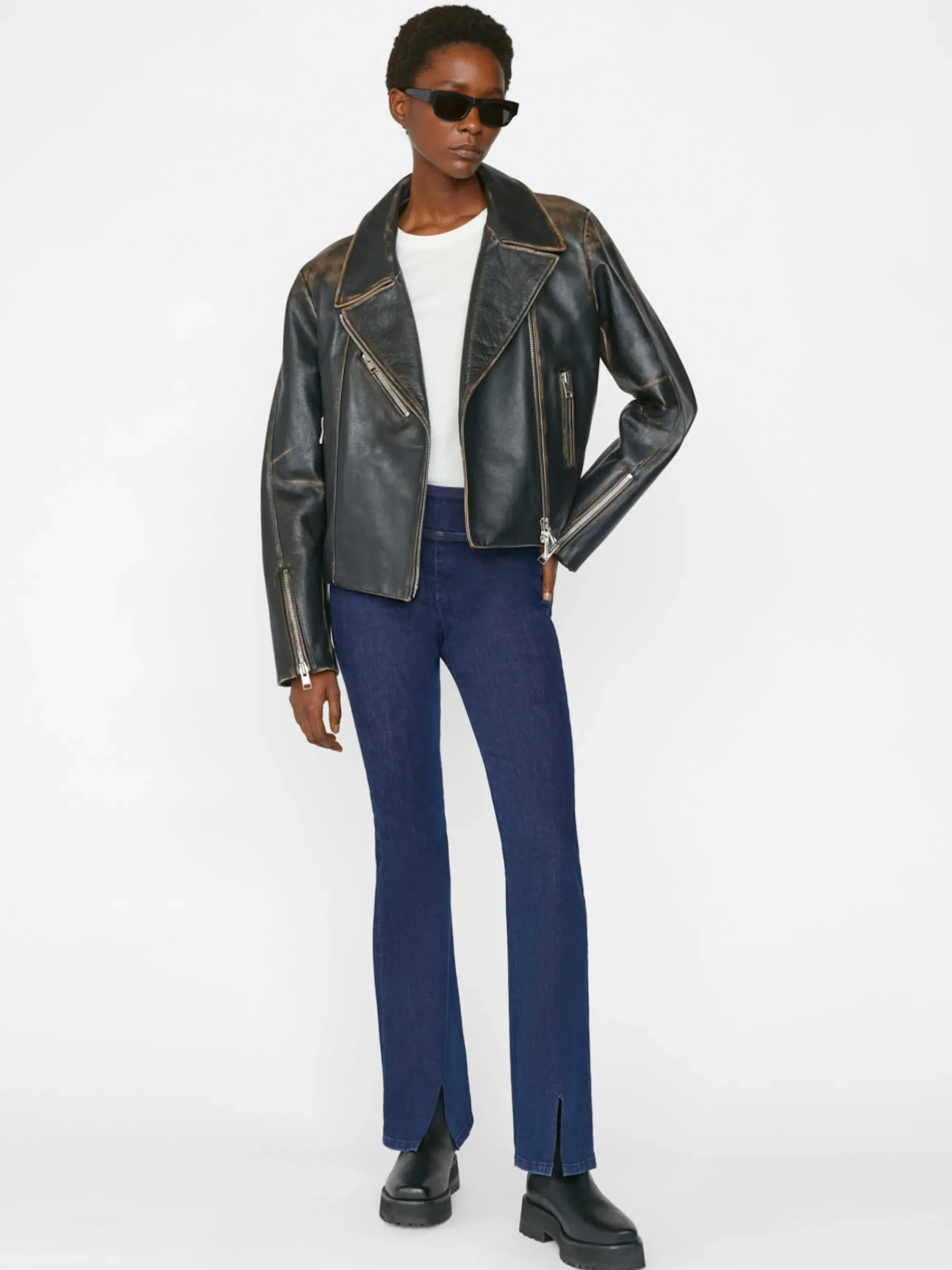 Women FRAME The Jetset Slit Flare in