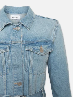 Women FRAME The Overlong Trucker in