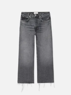 Women FRAME The Relaxed Straight Raw Fray in