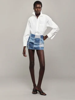 Women FRAME The 70's Patchwork Mini Skirt in Road Trip