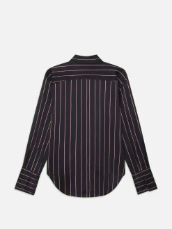 Women FRAME The Standard Shirt in Navy Stripe Multi