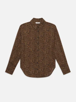 Women FRAME The Standard Shirt in Sand Multi