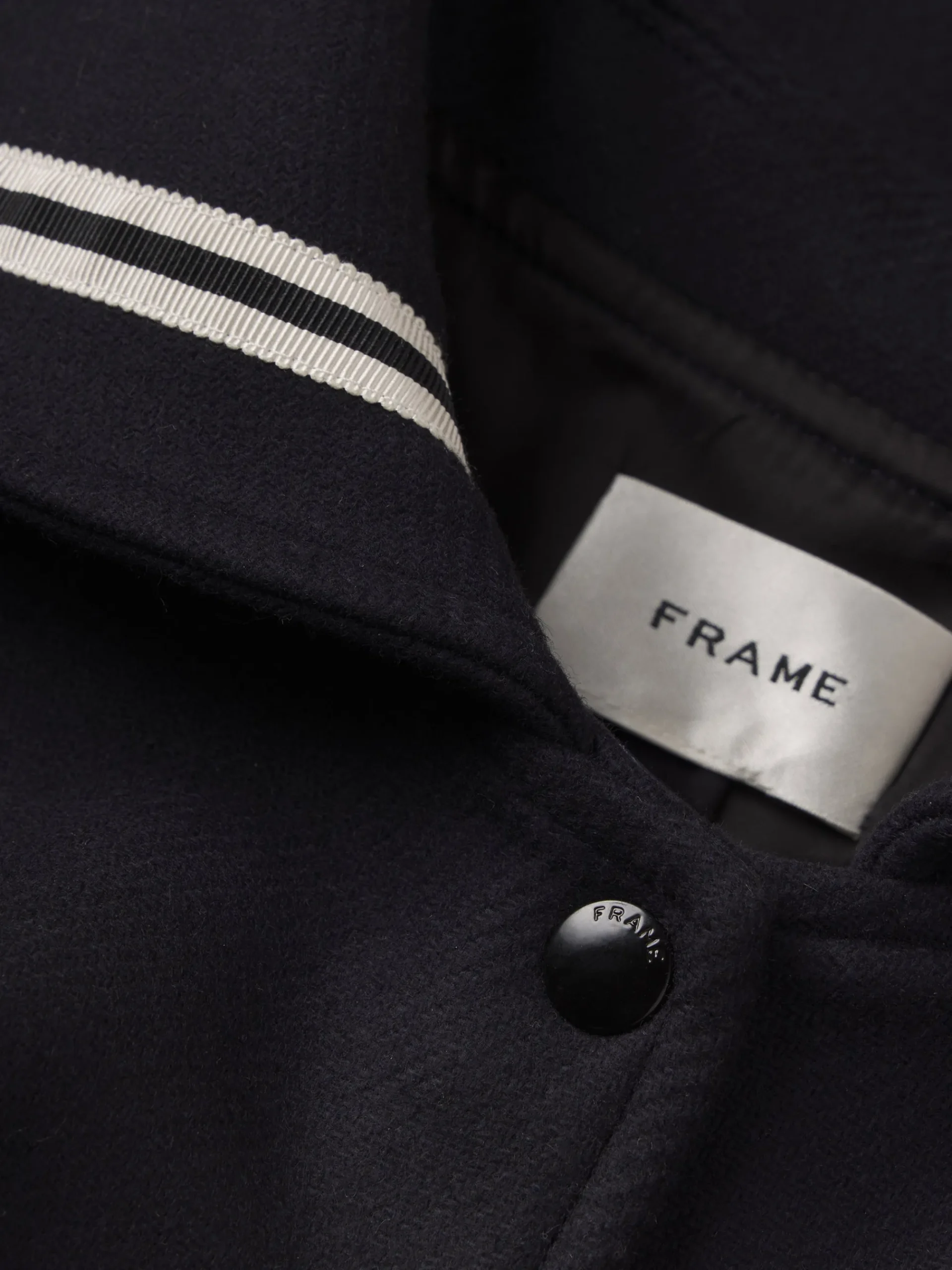 Women FRAME The Varsity Jacket in Navy Multi