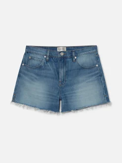 Women FRAME The Vintage Relaxed Short Raw Fray in