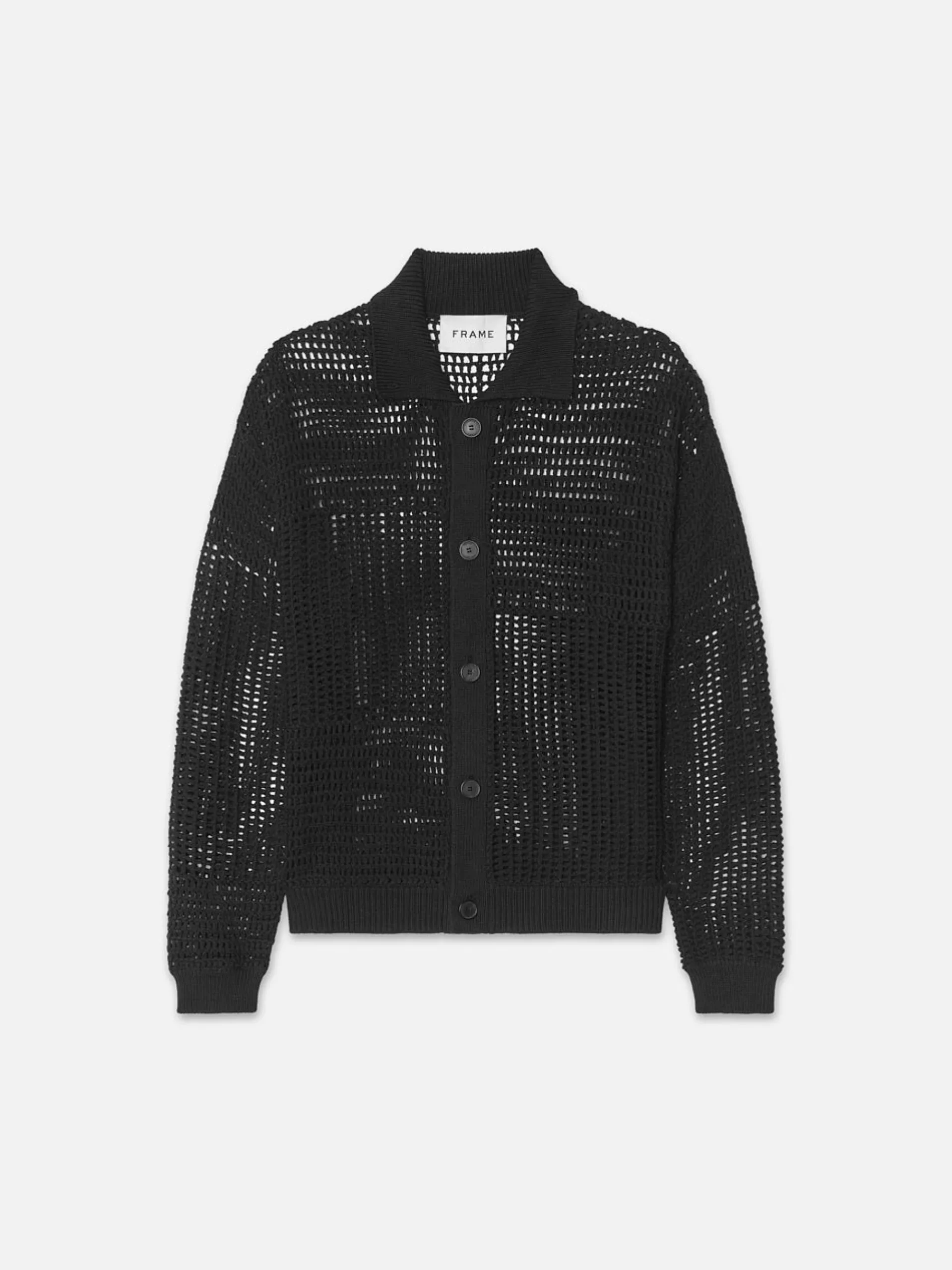 FRAME Tonal Crochet Sweater in