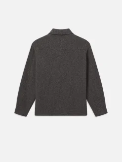 FRAME Tweed Shirt Jacket in Heather Brown