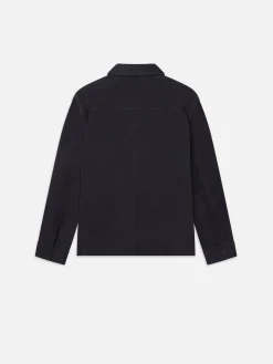 FRAME Unlined Suede Chore Coat in Dark Navy