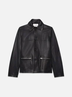 FRAME Utility Leather Jacket in