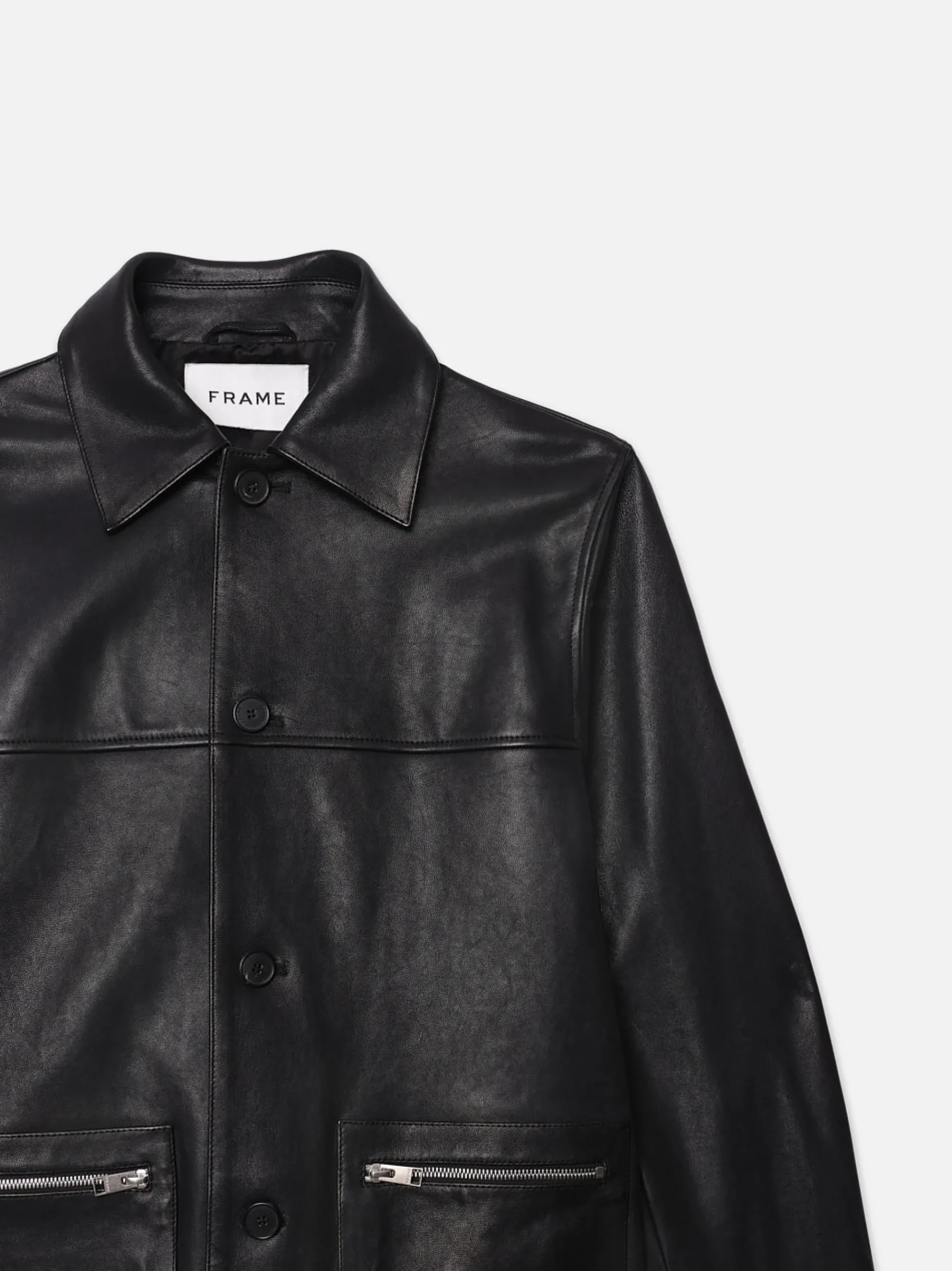 FRAME Utility Leather Jacket in