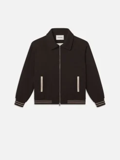 FRAME Varsity Jacket in Dark Brown