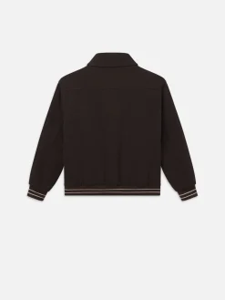 FRAME Varsity Jacket in Dark Brown