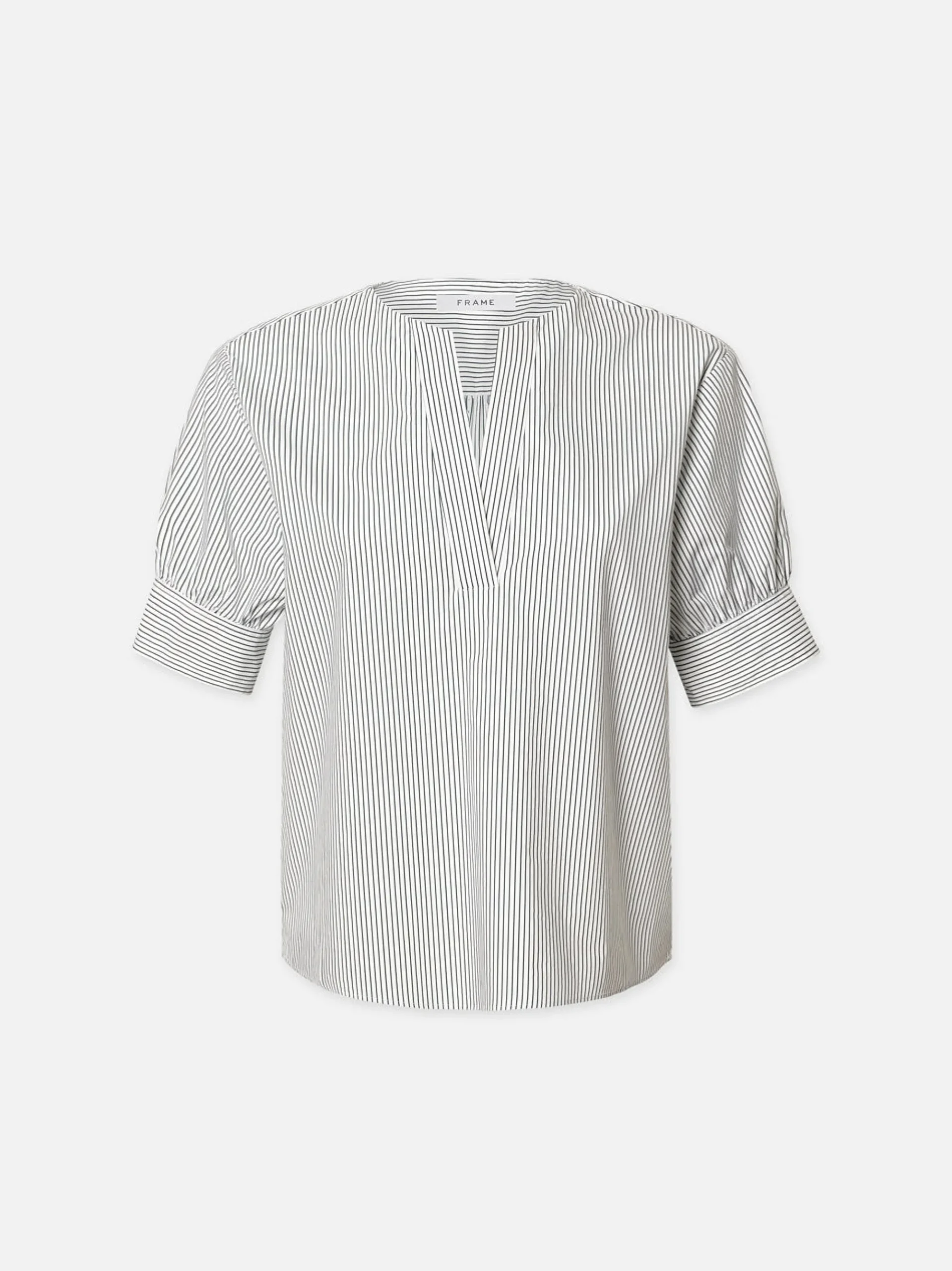 Women FRAME V-Neck Popover Top in Navy Multi