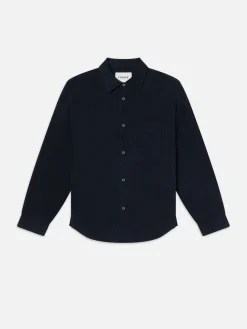 FRAME Waffle Textured Shirt in Dark Navy