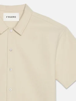 FRAME Waffle Textured Short Sleeve Shirt in