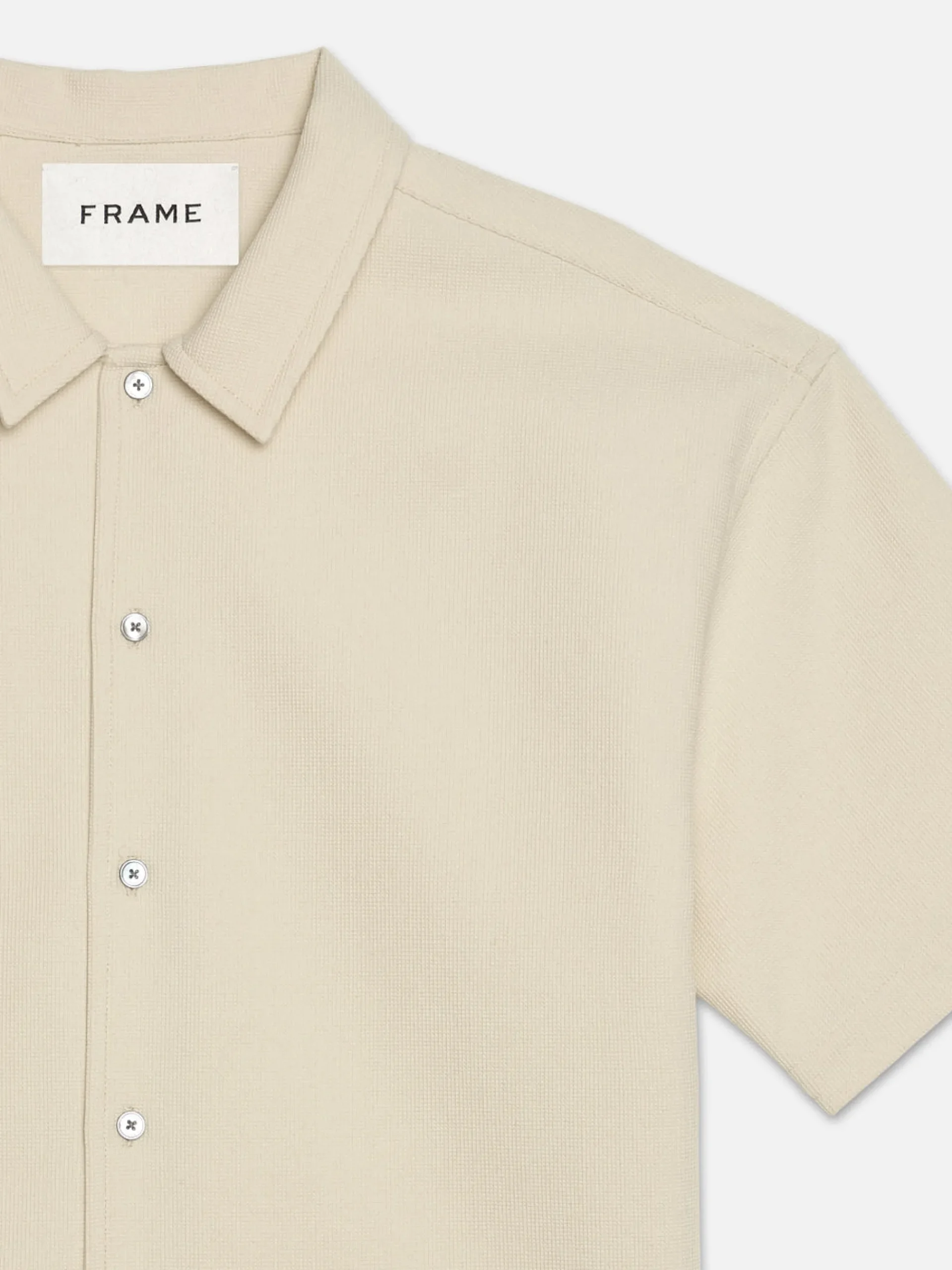FRAME Waffle Textured Short Sleeve Shirt in