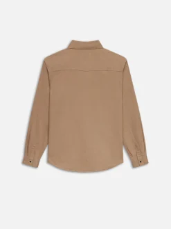 FRAME Western Denim Shirt in Dark Beige