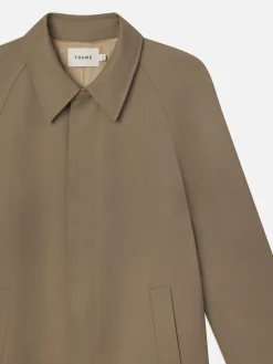 FRAME Wool Trench Coat in Light Brown