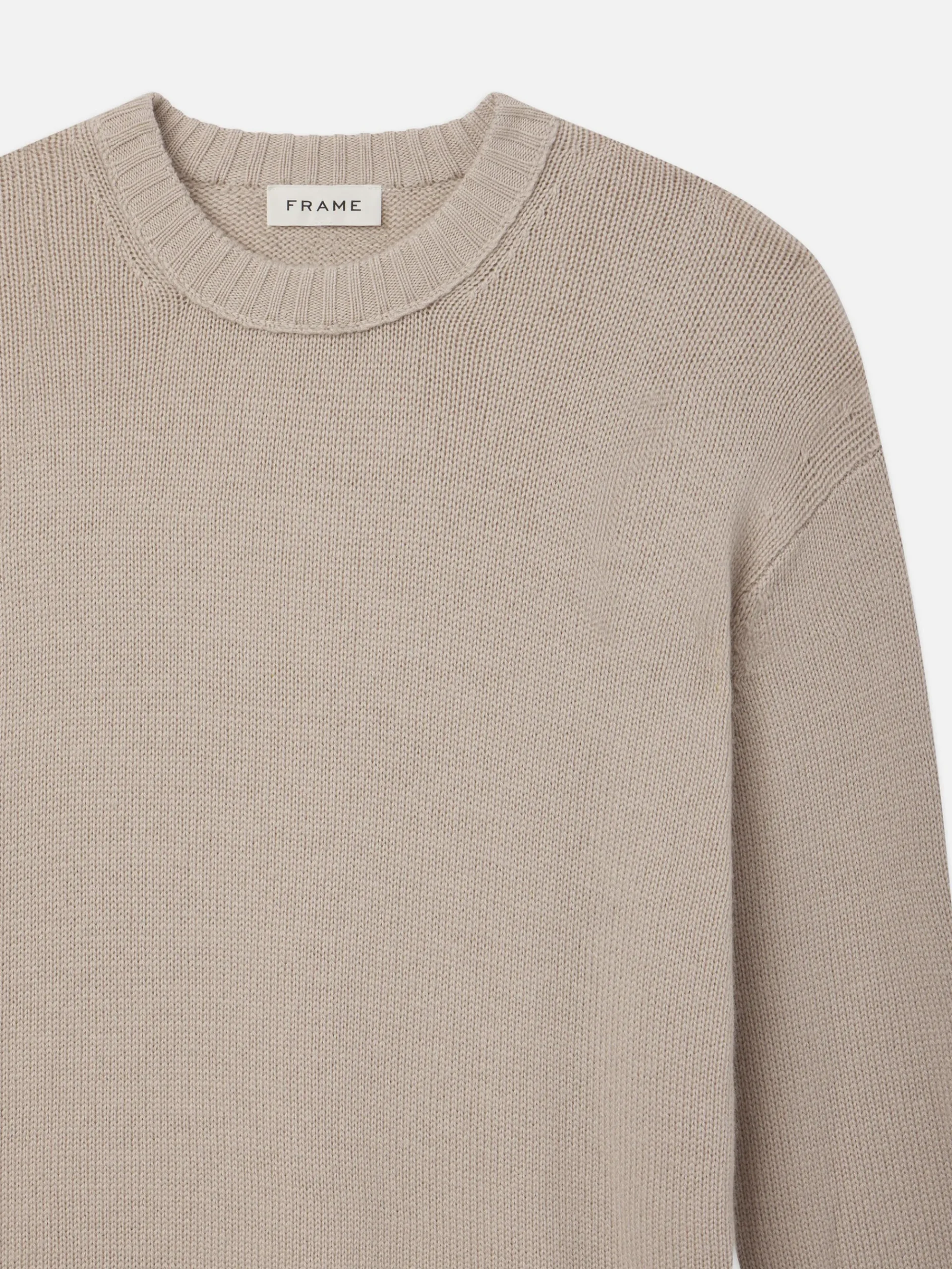 FRAME Woolen Cashmere Blend Sweater in Grey Beige